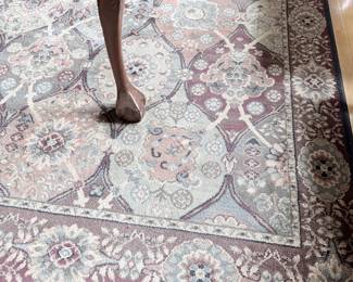 Large Persian style area rug, burgundy and ivory floral