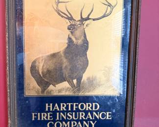 Antique Hartford Fire Insurance stag advertising sign