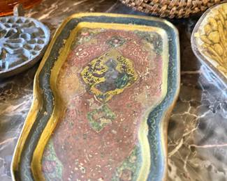 Vintage art pottery free-form dish