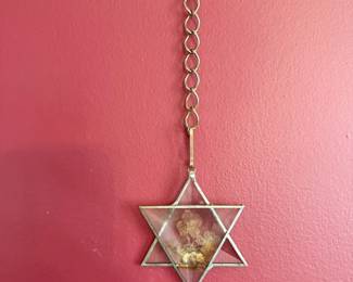 Brass Star of David hanging wall ornament