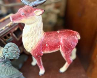 Antique celluloid Christmas reindeer figure