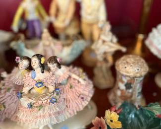 Dresden lace porcelain figurines