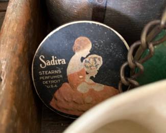 Vintage Sadira Stearns perfume advertising tin