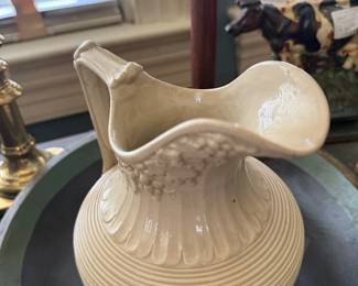 Antique ironstone ribbed pitcher
