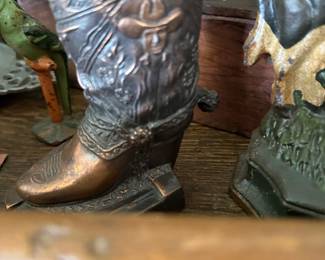 Vintage copper cowboy boot bookend