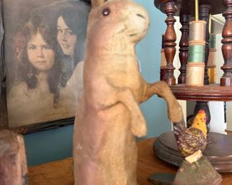 Antique German style rabbit candy container