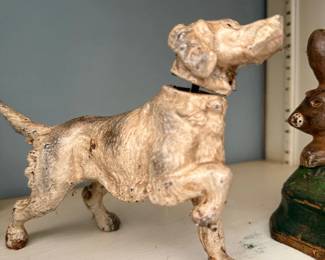 Antique cast iron hunting dog doorstop