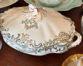 Antique transferware covered tureen