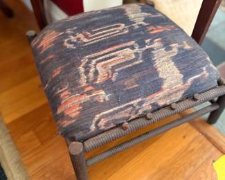 Vintage kilim upholstered footstool