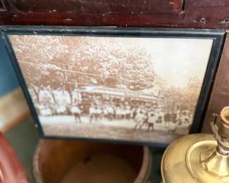 Antique framed sepia group photograph