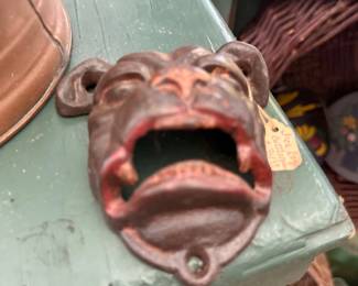 Cast iron dog head wall mount bottle opener
