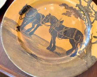 Vintage Buffalo Pottery style horse plate