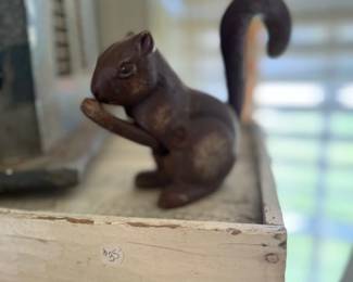 Vintage bronze squirrel figurine