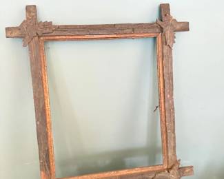 Primitive twig cross-corner picture frame