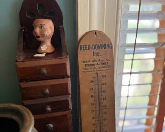 Reed-Downing Nashville advertising thermometer and spice chest