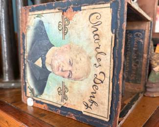 Antique Charles Denby cigar box with portrait