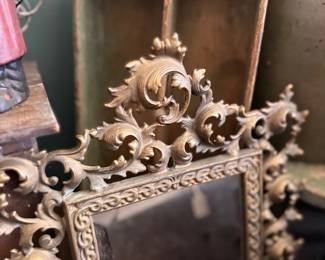 Ornate brass Victorian easel picture frame