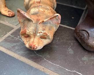 Antique cast iron cat figure, worn paint