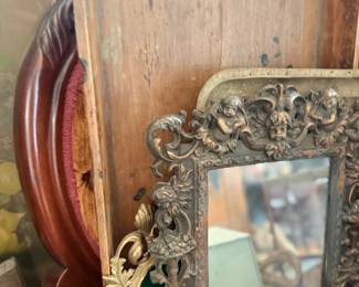 Ornate antique gilt gesso wall mirror