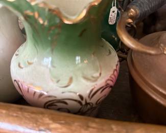 Victorian porcelain pitcher with gold trim