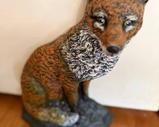 Large antique cast iron fox doorstop