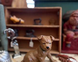 Vintage cast iron puppy paperweight