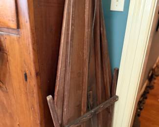 Antique pine cabinet and wood drying rack