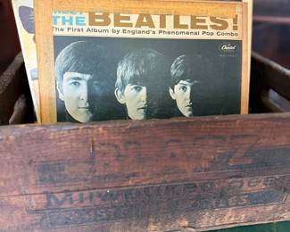Beatles first album vinyl record in wood crate
