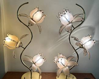 Mid Century Hollywood Regency Lotus Lamps, Floor or Table