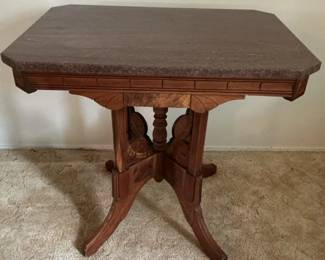 Eastlake Victorian Side Marble Top Side Table