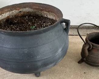 2 Cast Iron Cauldrons