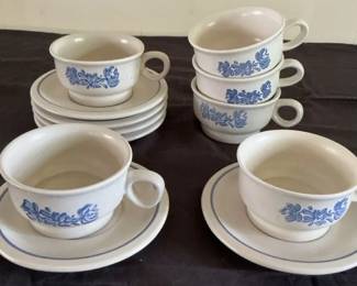 Yorktowne Pfaltzgraff 6 Piece Flat Cup Saucer Set