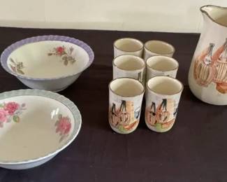 Japanese Ceramic Pitcher Cups More