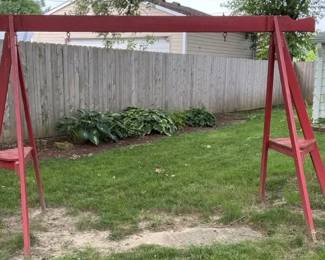 Red Wooden Swing Frame
