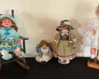 4 Dolls Small Wooden Rocking Chair