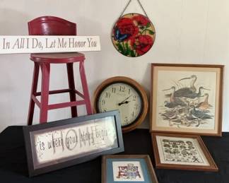 Signs, Prints, Metal Red Bar Stool
