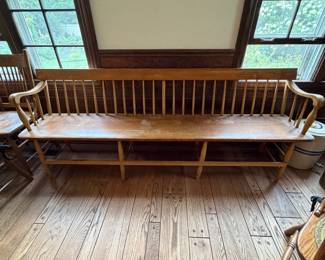 Vintage Windsor Style Wood Bench