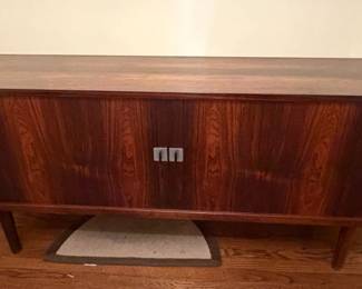 Danish Modern Dyrlund Rosewood Credenza w/Tambour Doors