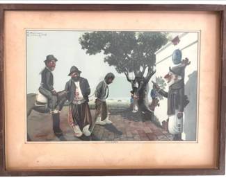 Vintage Collectible Print - Florencio Molina Campos - Notable Argentinian Artist - Framed & Matted