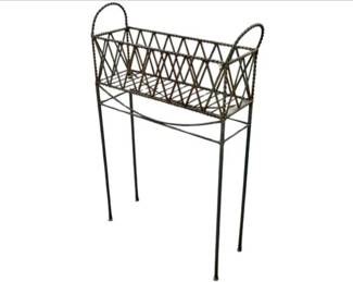 Vintage Wrought Iron Plant Stand With Twisted Rope Details