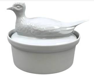 Apilco French Porcelain Game Bird Tureen/Covered Casserole