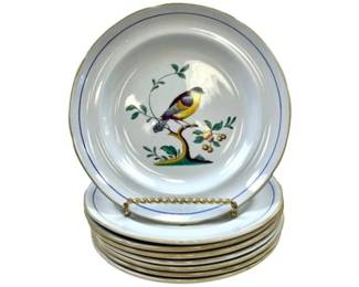 Spode Queens Bird Bread Plates - Set Of 8