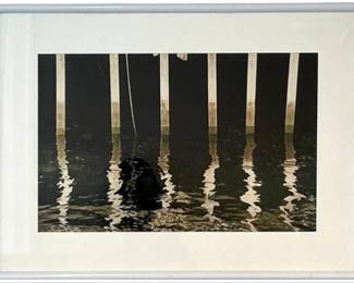 Framed Artisan Photograph - Dock Reflection In Water - Signed “Angelbeck”