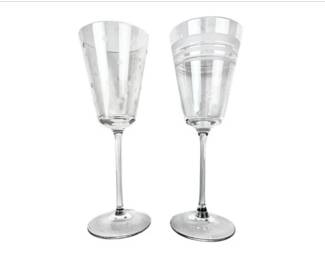 Kate Spade By Lenox Wine Glasses - Library Stripe & Larabee Dot