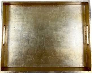 West Elm Gold Lacquer Decorative Serving Tray With Handles