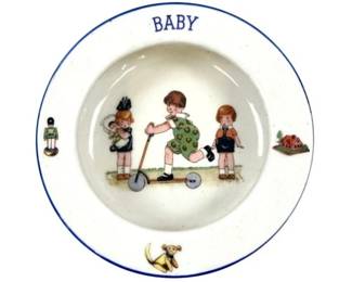 Antique Porcelain Baby Bowl - Czechoslovakia - Signed & Numbered “Made In Slovakia”