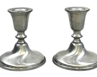 Pair Of Vintage Empire Pewter Candlesticks