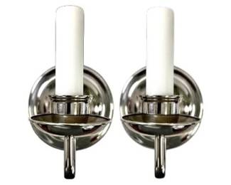 Polished Chrome Sconces - Set Of Two
