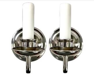 Polished Chrome Sconces - Set Of Two
