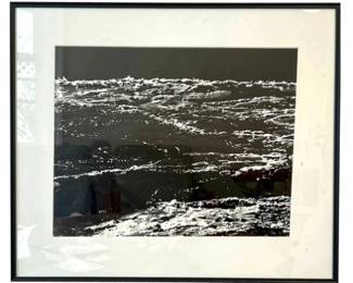 Framed Artisan Photograph - Winter Waves - Black & White Photo By A. Angelbeck